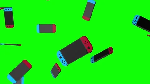 Nintendo switch falling green screen | Stock Video | Pond5
