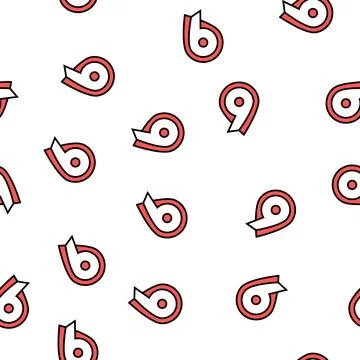 Ninth number vector seamless pattern Stock Illustration