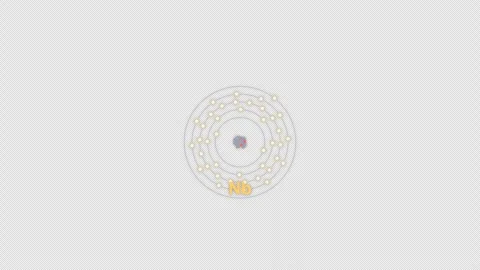 Niobium Nb Bohr Atom Model Clean No Text Animation Video Overlay Alpha 4K Vídeo Stock 339369627
