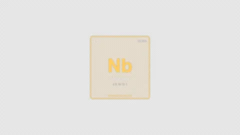 Niobium Nb Periodic Table Element Tile Labeled Animation Video Overlay Alpha 4K Stockbeeldmateriaal 339369596