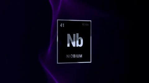 Niobium Periodic Table Element Symbol on Dark Background Stock Footage 334860200
