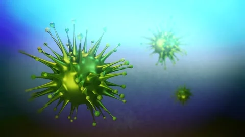Nipah Virus 3D Simulation -  Zoonotic Virus in Humans - ALT Angle Stock Footage 335590040