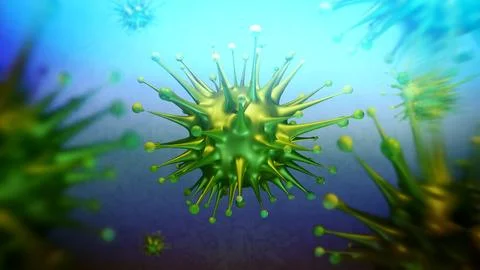 Nipah Virus 3D Simulation -  Zoonotic Virus in Humans0 Illustrazione stock