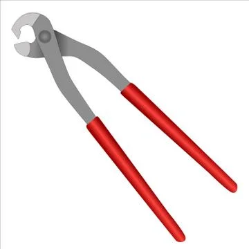 Nippers for ceramic tiles with a red handle Stock Illustration