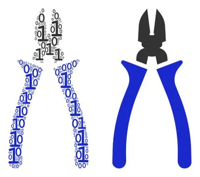 Nippers Composition of Binary Digits Stockillustratie