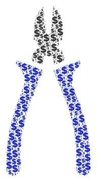 Nippers Composition of Dollar and Dots Stock Illustration