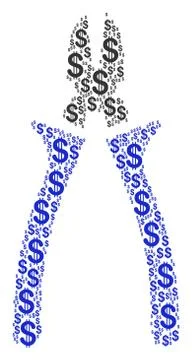 Nippers Composition of Dollar Stock Illustration