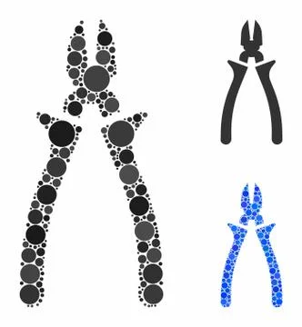 Nippers Composition Icon of Circle Dots Stock Illustration