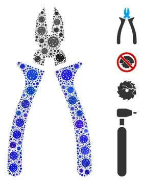 Nippers Mosaic of CoronaVirus Elements イラスト素材