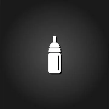 Nipple bottle icon flat. Stock Illustration