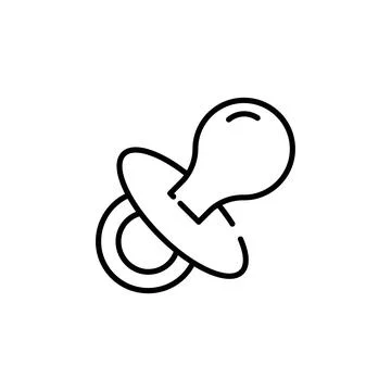 Nipple icon. Thin line flat vector related icon for web and mobile applicatio Stock Illustration