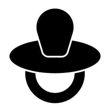 Nipple solid icon. Baby pacifier vector illustration isolated on white. Soother Illustrazione stock