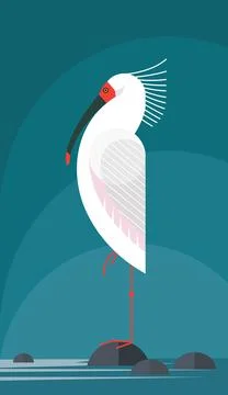 Nipponia nippon Stock Illustration