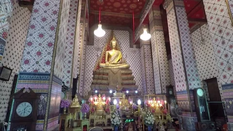 Niramitr Buddha Statue, Wat Arun Temple Compound, Bangkok, Thailand Stock Footage 291256935