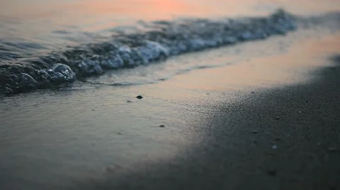 Nirvana on the Beach - Peaceful Idyllic Scene of a Golden Sunset Over the Sea Video stock 66790480