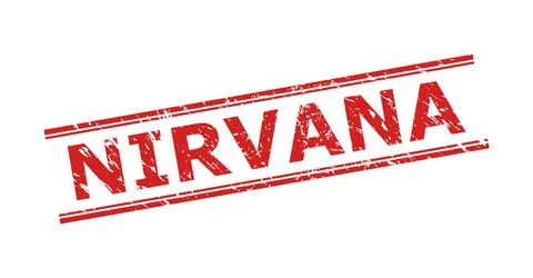 NIRVANA Stamp Seal with Corroded Texture and Double Parallel Lines Stock-Illustration