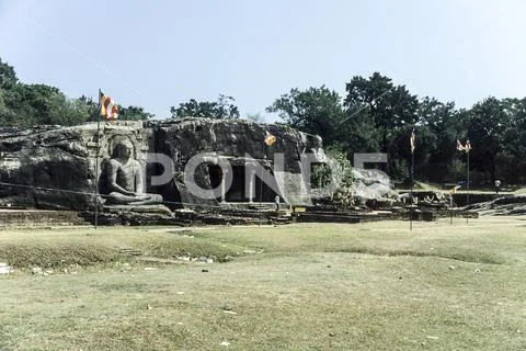Nirvana statue of Gal Vihara at Polonnaruwa, Sri Lanka Stock Photos