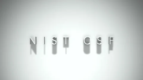 Nist csf 3D title animation with shadows on a white background Stock Footage 297517020