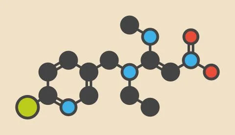 Nitenpyram insecticide molecule 스톡 일러스트