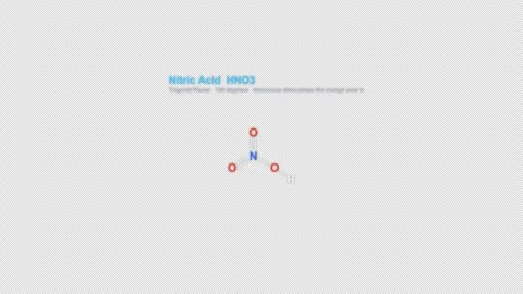 Nitric Acid HNO3 Lewis Structure Animation Labeled Alpha 4K 库存影片 339310467