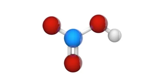 Nitric acid. HNO3. Seamless loop. White background Stock Footage 154230780