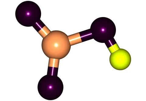 Nitric acid molecular structure on white Stock Illustration