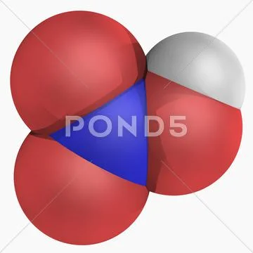 Nitric acid molecule Stock Illustration