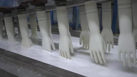 Nitrile Gloves Manufacturing Equipment. Video stock 296086495