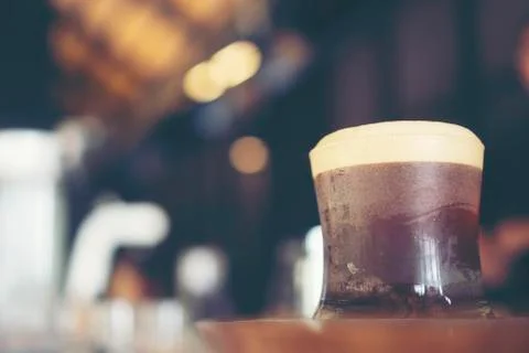 Nitro cold brew coffee in cafe Stock Photos