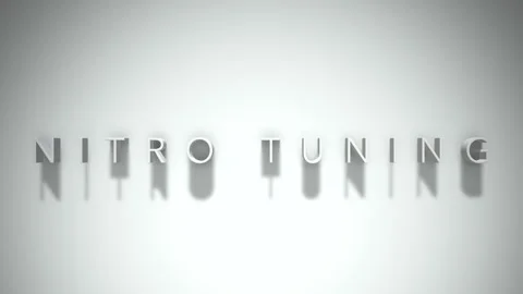 Nitro tuning 3D title animation white text on a white background Stock Footage 299646628
