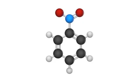 Nitrobenzene. C6H5NO2. Seamless loop. White background Stock Footage 154399473