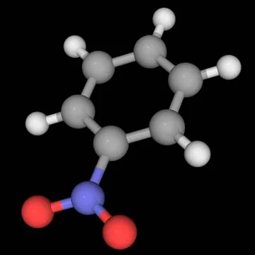 Nitrobenzene molecule Stock Illustration