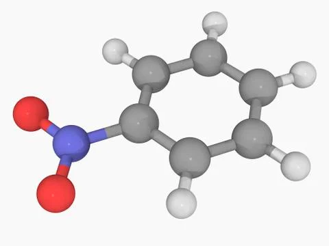 Nitrobenzene molecule Stock Illustration