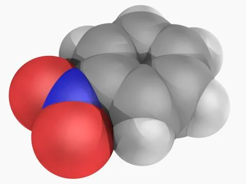 Nitrobenzene molecule Stock Illustration