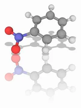 Nitrobenzene organic compound molecule Stock Illustration