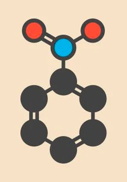 Nitrobenzene solvent molecule Stock Illustration