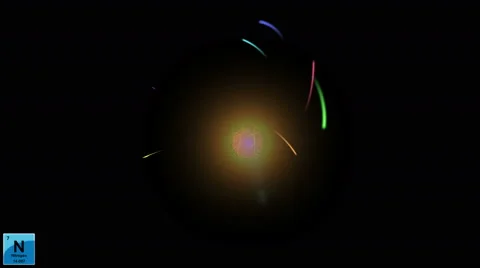 Nitrogen atom nucleus electron movement Stock-Footage 63190492