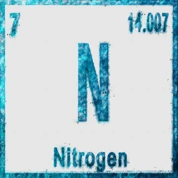 Nitrogen Chemical Element Blue on White Stock Illustration