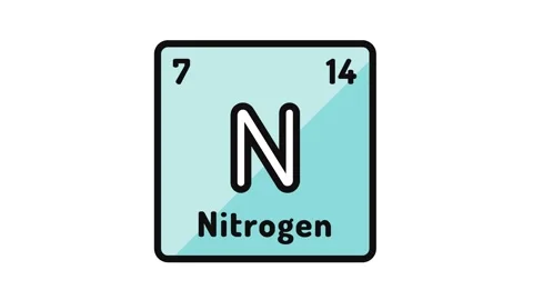 Nitrogen chemical element color icon animation Stock Footage 326101074