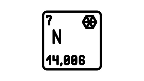 Nitrogen chemical element line icon animation Stock Footage 326766665
