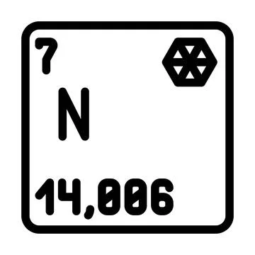 Nitrogen chemical element line icon vector illustration Stock Illustration