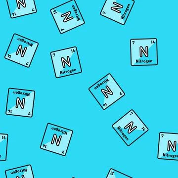 Nitrogen chemical element vector seamless pattern Stock Illustration
