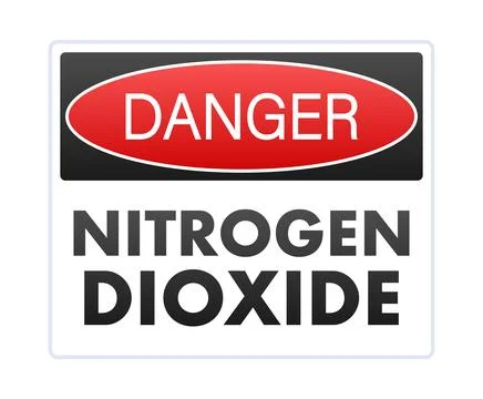 Nitrogen dioxide danger warning sign Иллюстрация