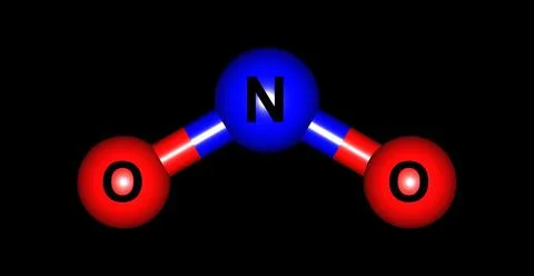 Nitrogen dioxide molecular structure isolated on black Stock Illustration