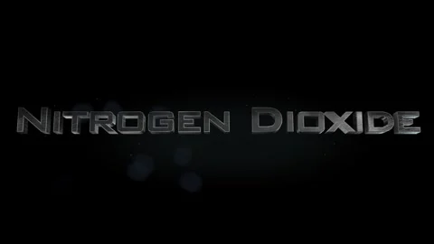 Nitrogen Dioxide title metal text on black alpha channel background Stock Footage 296227998