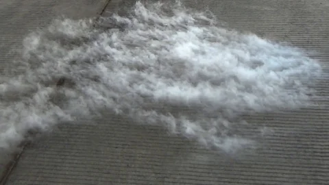 Nitrogen drip on the concrete Stock Footage 89861035