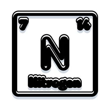 Nitrogen element periodic table chemistry education concept Stock Illustration