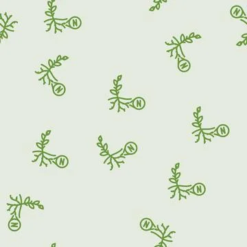 Nitrogen fixation environmental line vector seamless pattern Stock Illustration