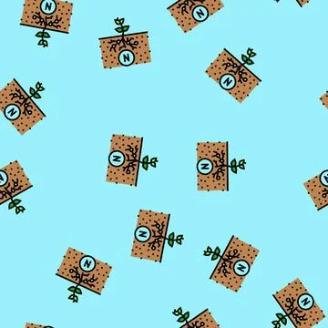 Nitrogen fixation environmental vector seamless pattern Stock Illustration
