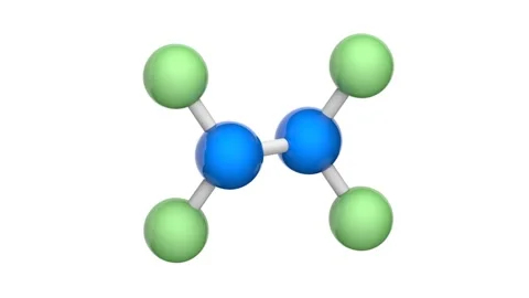 Nitrogen fluoride. Seamless loop. White background. Video stock 153663107